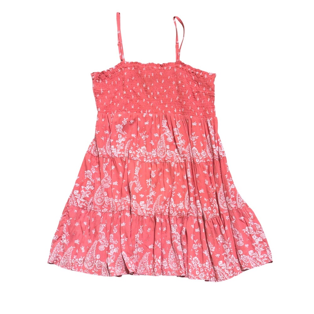 NEW Angie Sundress Coral Floral Tiered Smocked Summer Vacation Dress Plus 2X